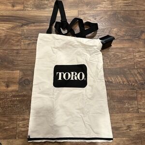Toro Lawn Mower Grass Catcher Collection Bag Zippered Bottom Black Handles White